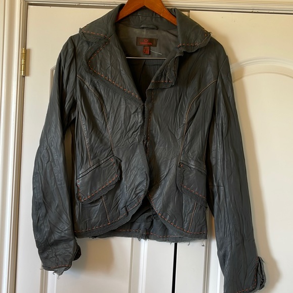 Danier Jackets & Blazers - NWOT crinkled leather jacket - dark grey size XS